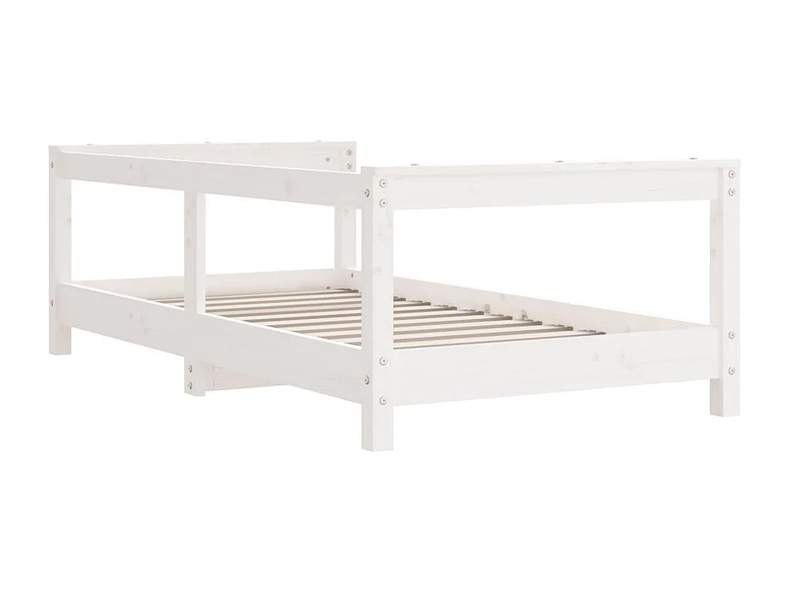 Cadre de lit pour enfant blanc 70x140 bois de pin massif