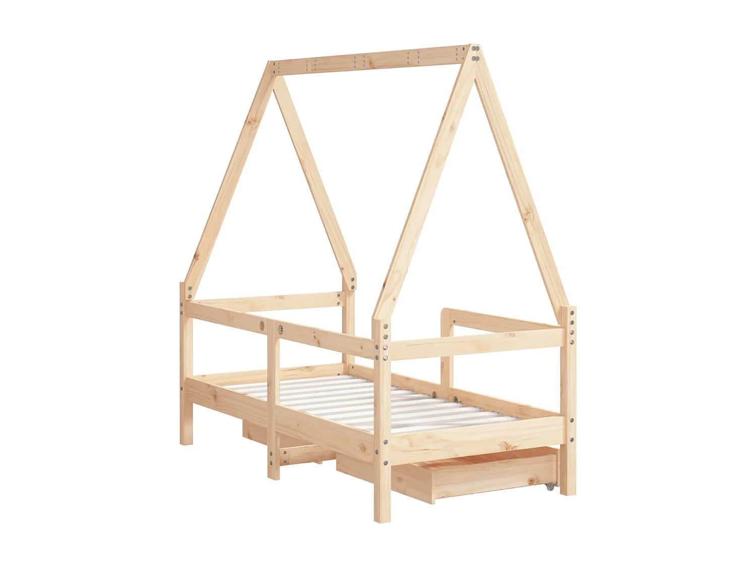 Cadre de lit enfant avec tiroirs 70x140 bois de pin massif