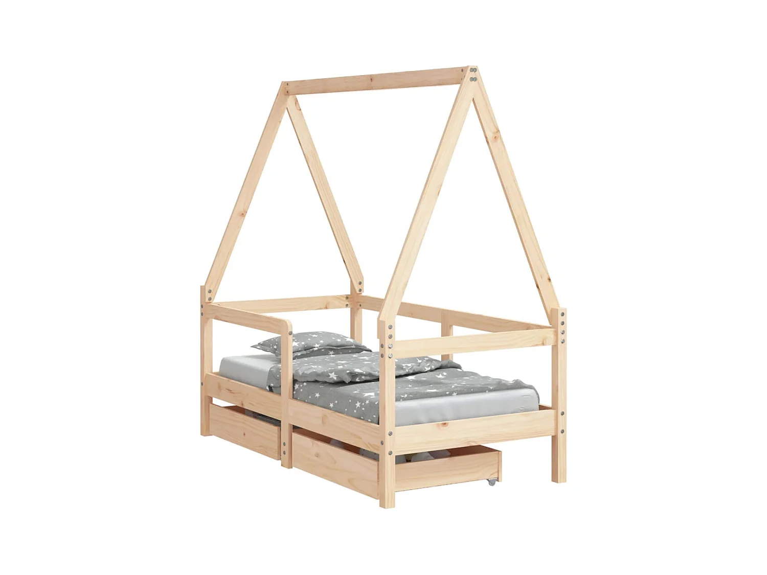 Cadre de lit enfant avec tiroirs 70x140 bois de pin massif