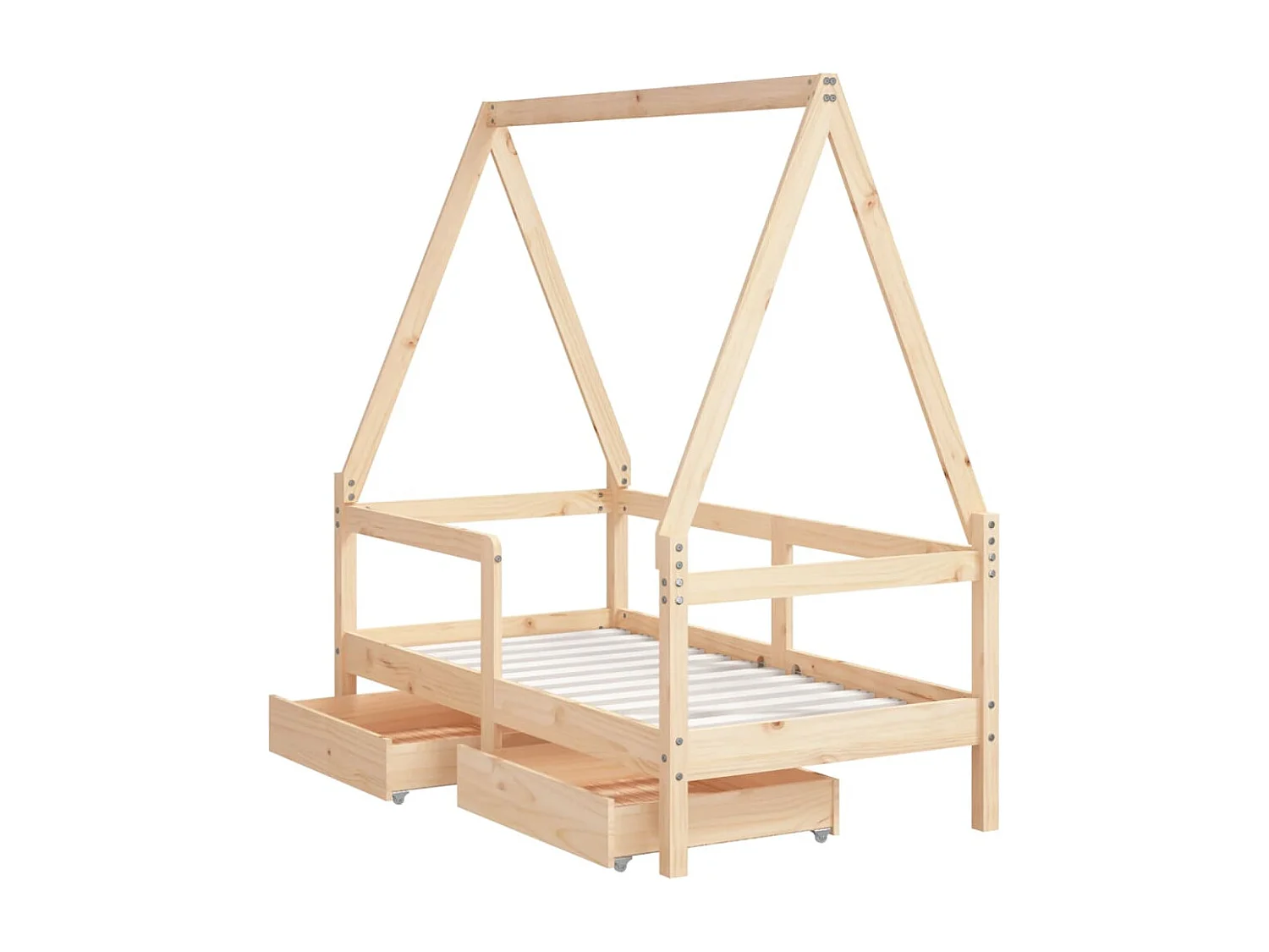 Cadre de lit enfant avec tiroirs 70x140 bois de pin massif