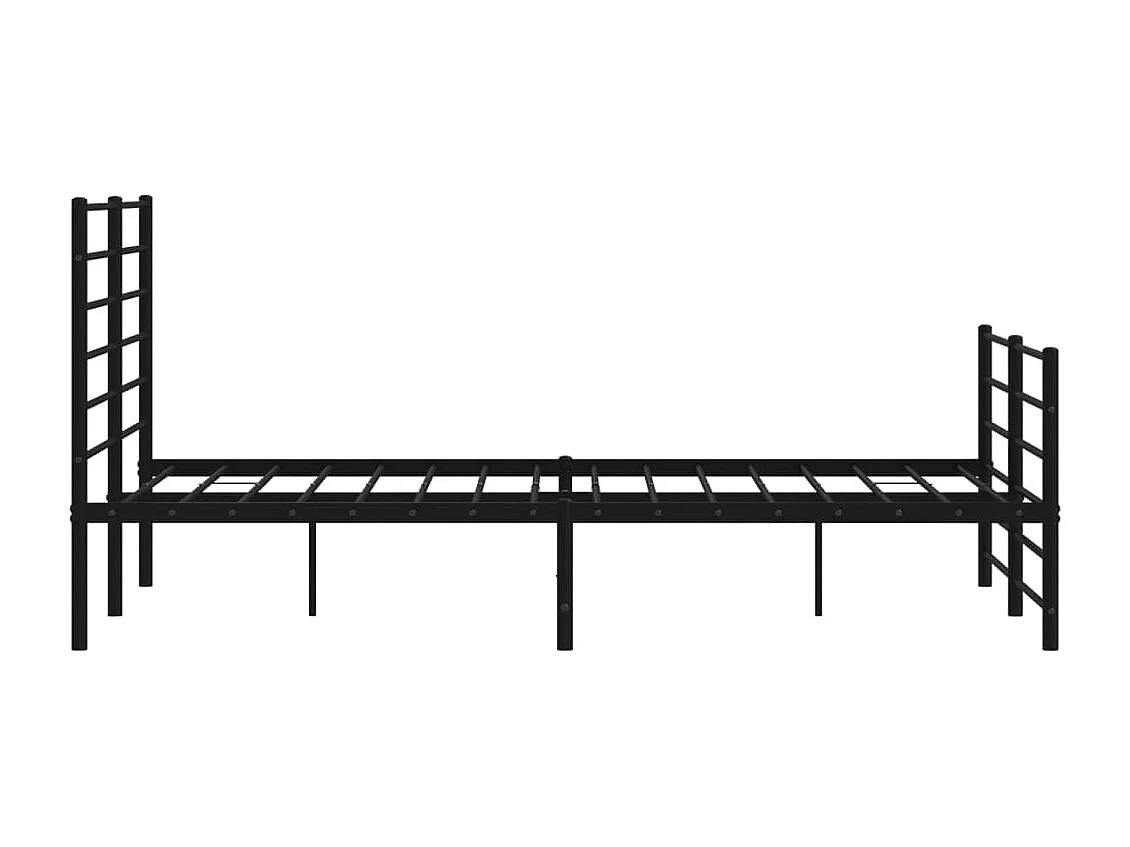 Cadre de lit métal avec tête de lit-pied de lit noir 150x200