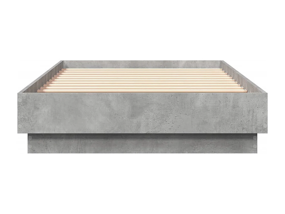 vidaXL Estructura de cama madera de ingeniería gris hormigón 90x190 cm