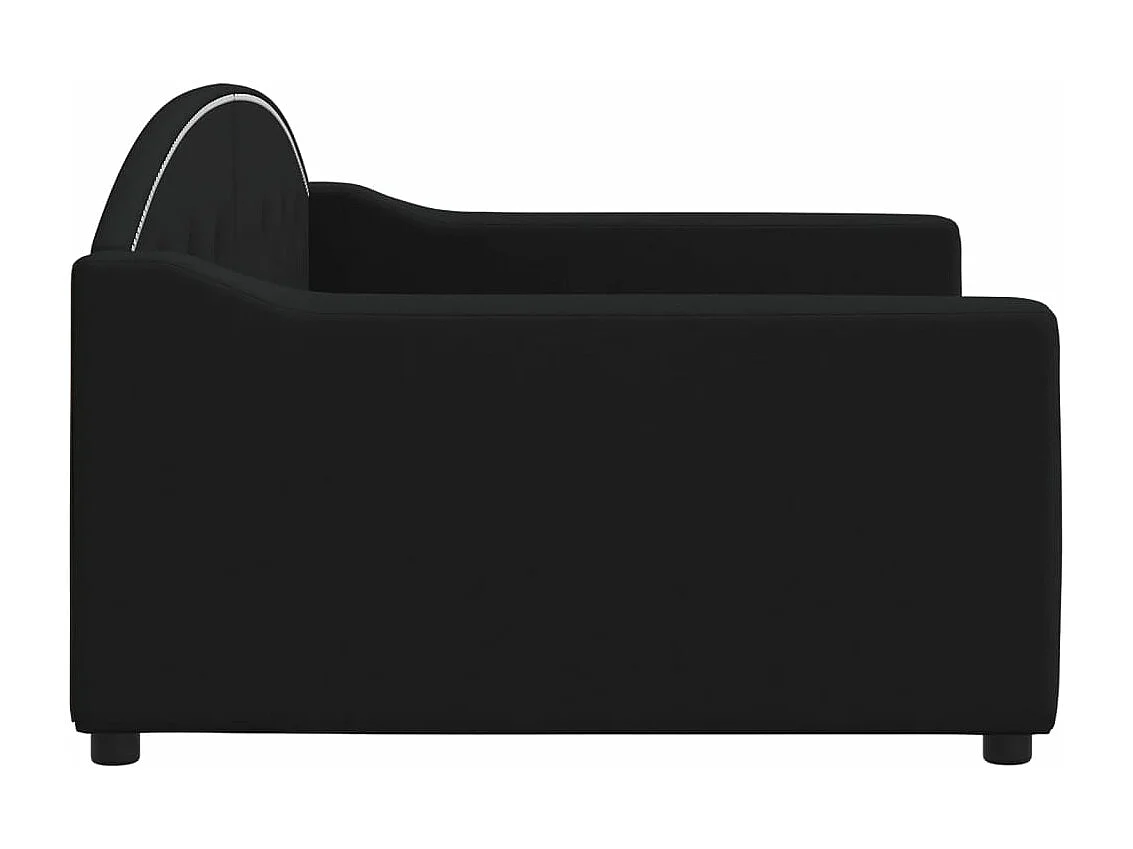 Lit de repos noir 100x200 tissu