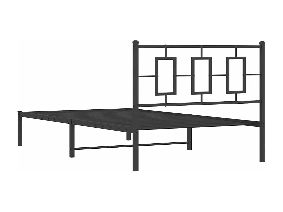Cadre de lit métal avec tête de lit noir 107x203
