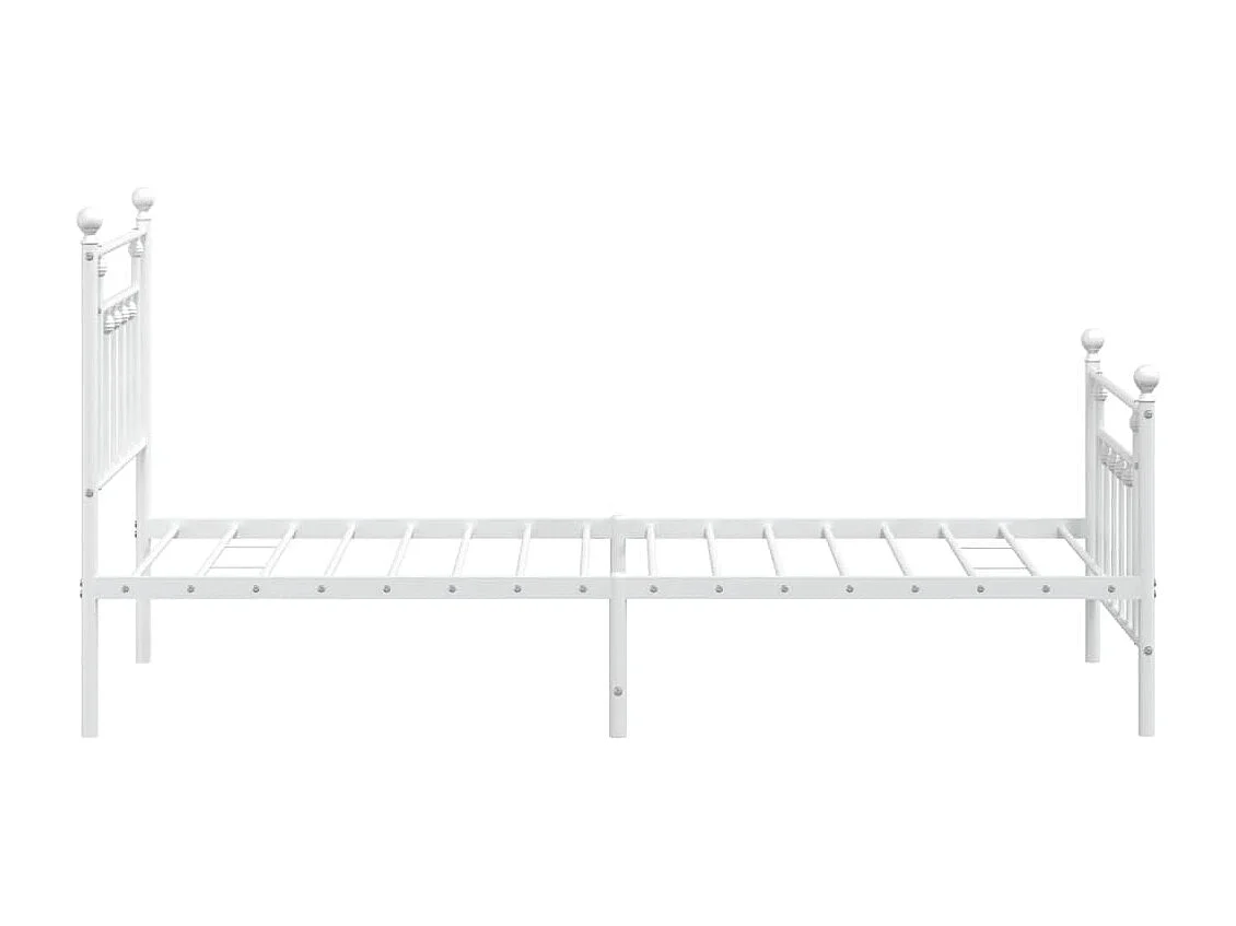 Cadre de lit métal avec tête de lit-pied de lit blanc 80x200