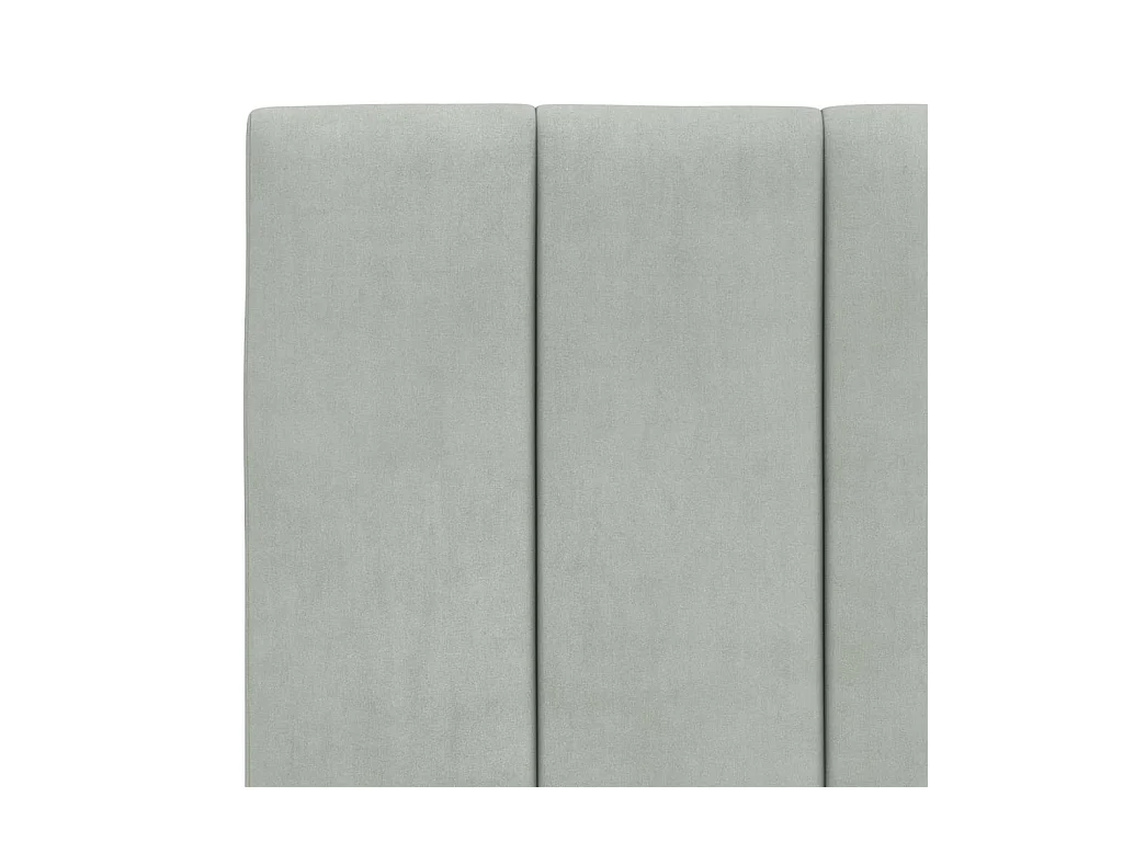 Cadre de lit avec tête de lit Gris clair 90x200 Velours