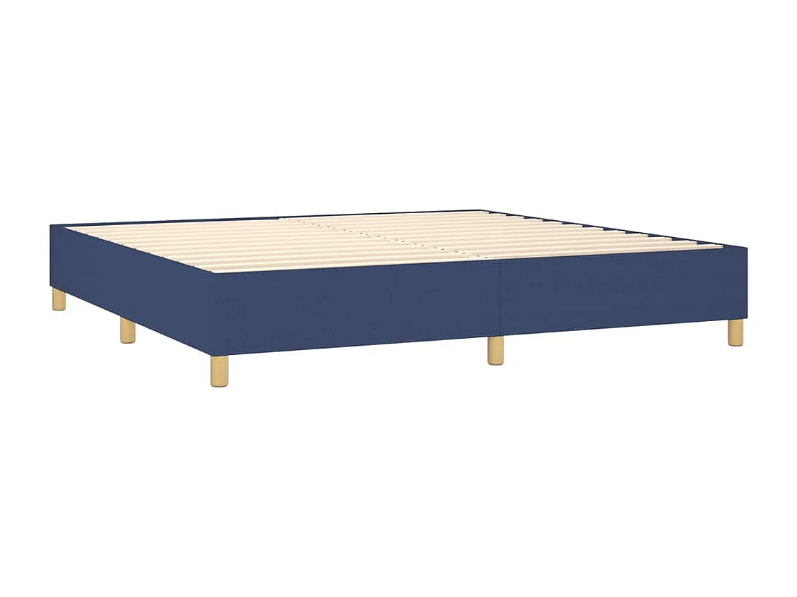Lit à sommier tapissier avec matelas Bleu 200x200 Tissu 5