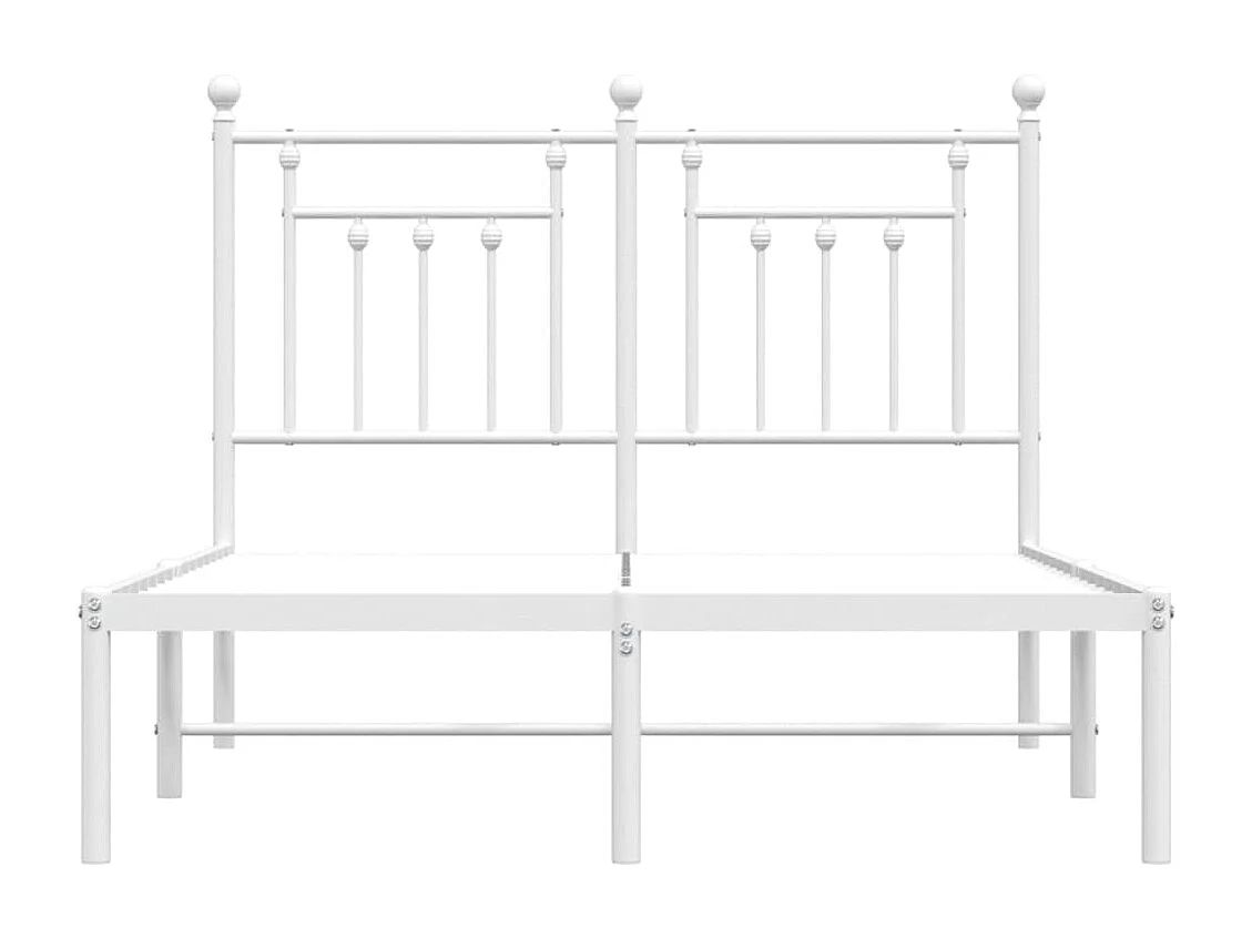 Cadre de lit métal avec tête de lit blanc 120x200