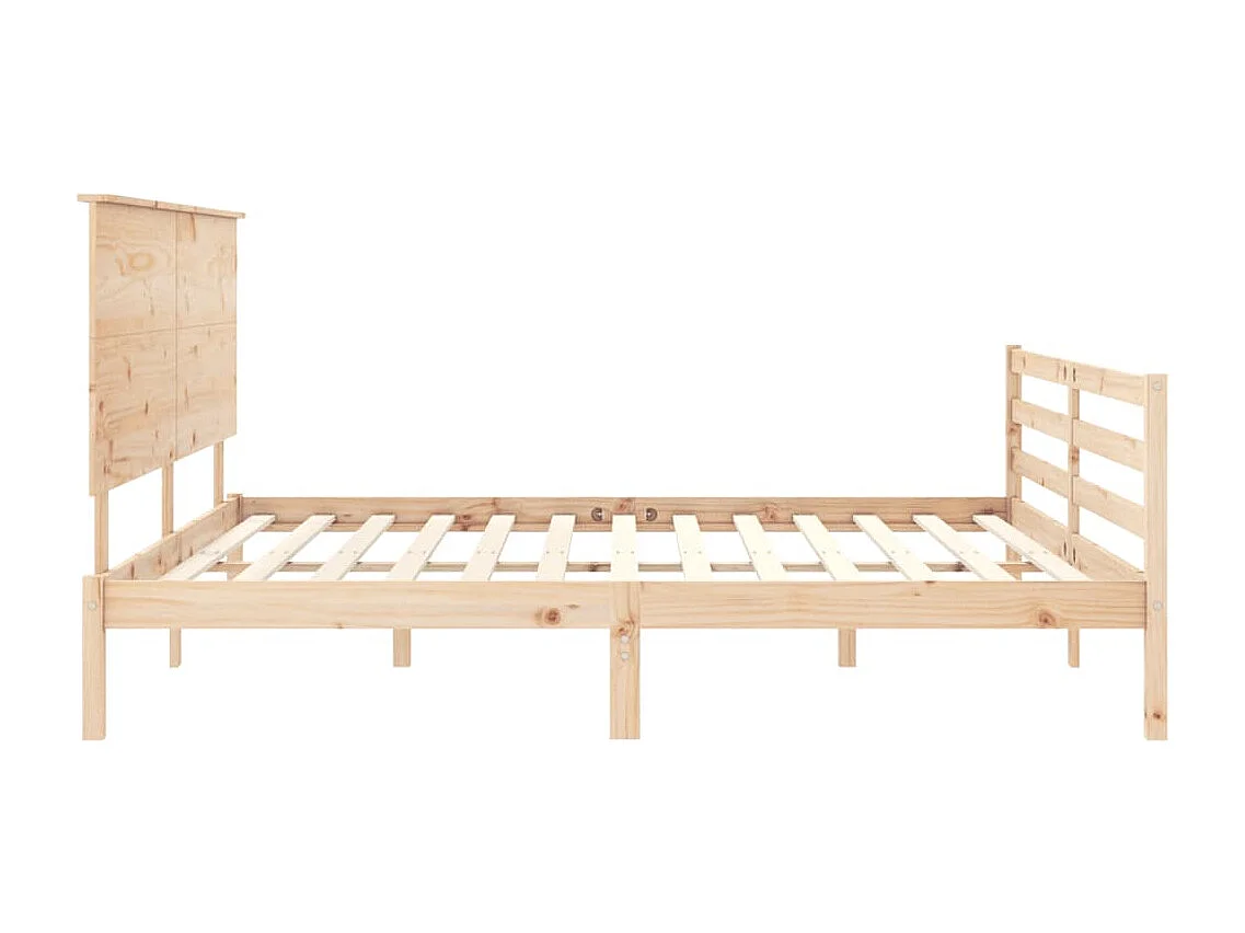 Cadre de lit avec tête de lit 200x200 bois massif