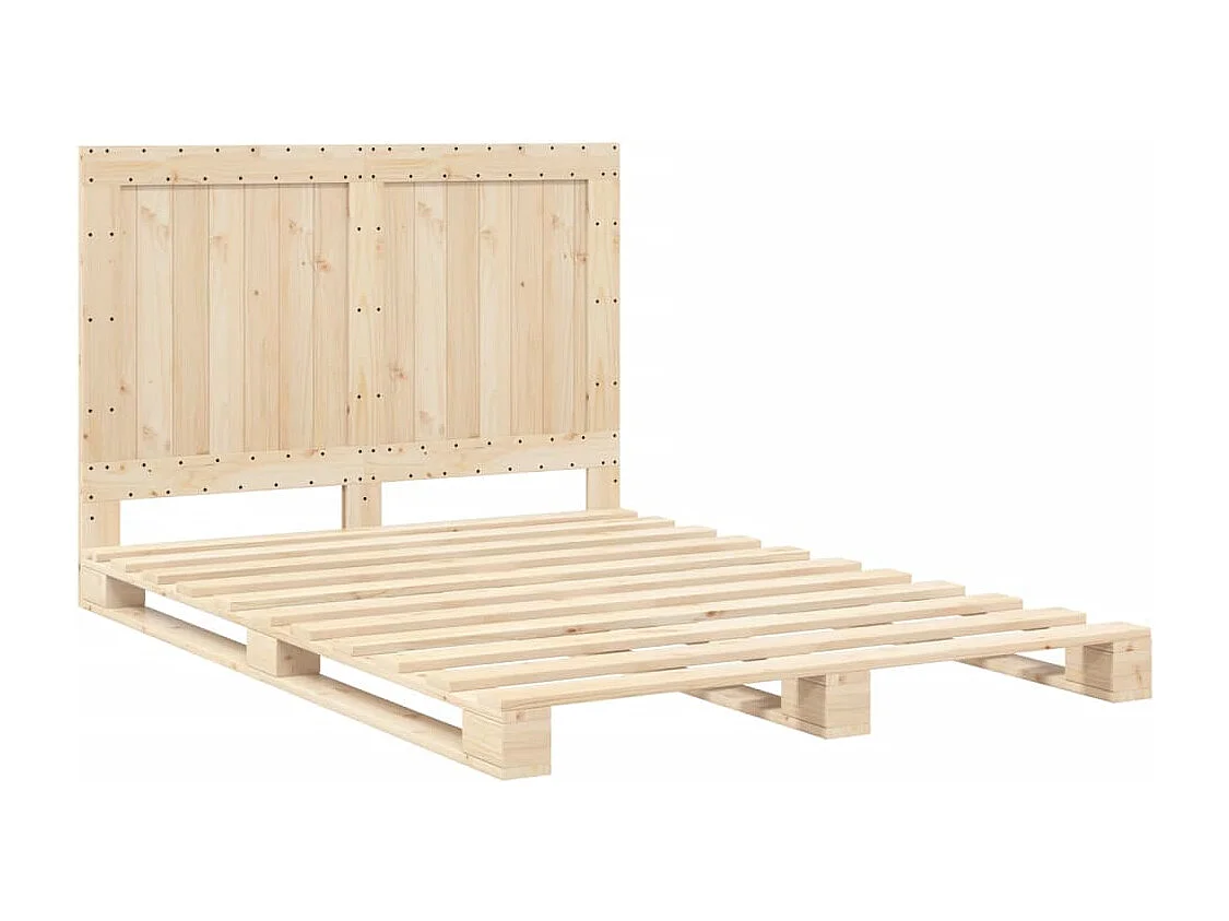 Bedframe met hoofdbord massief grenenhout 160x200 cm