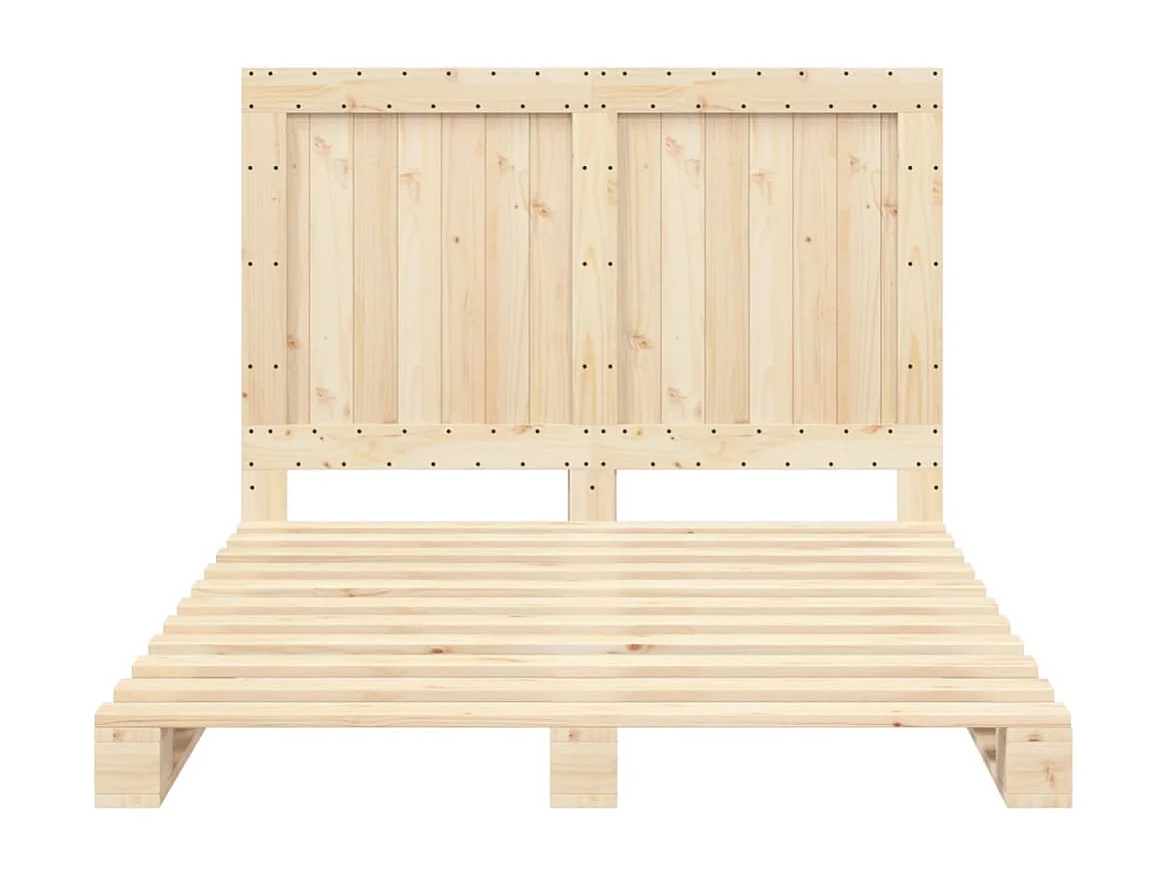 Bedframe met hoofdbord massief grenenhout 160x200 cm