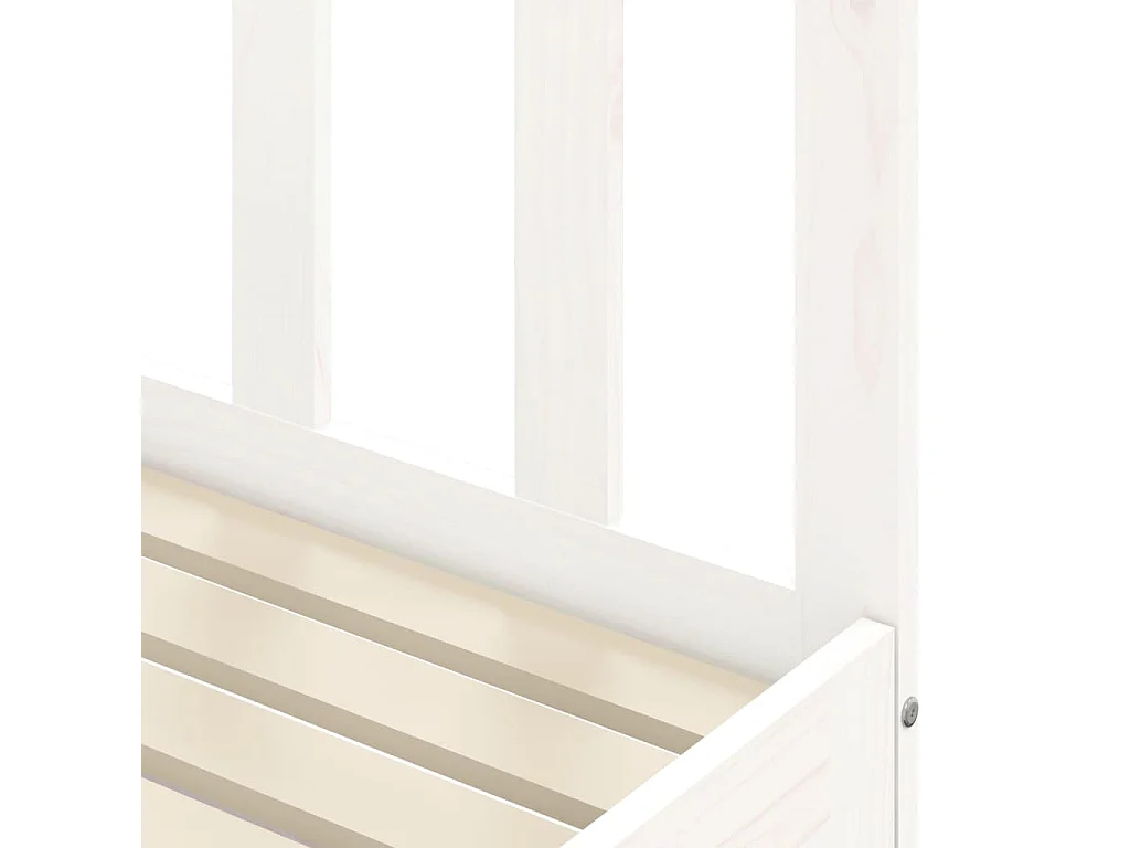 Lit de jour avec lit gigogne blanc 90x200 bois de pin massif