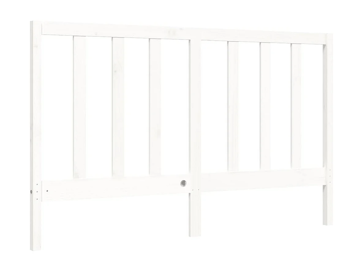 Cadre de lit avec tête de lit blanc 160x200 bois massif