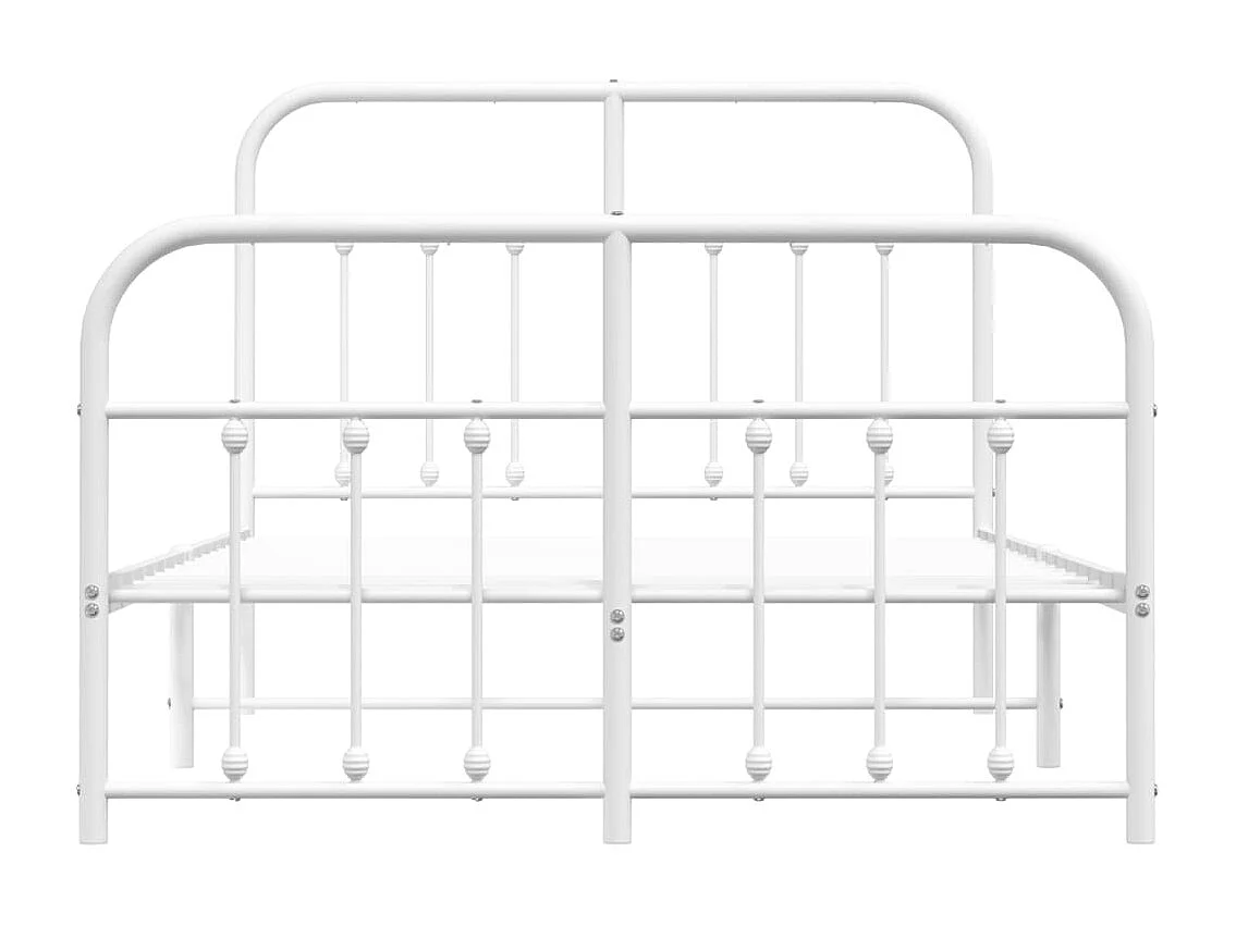 Cadre de lit métal avec tête de lit-pied de lit blanc 120x200