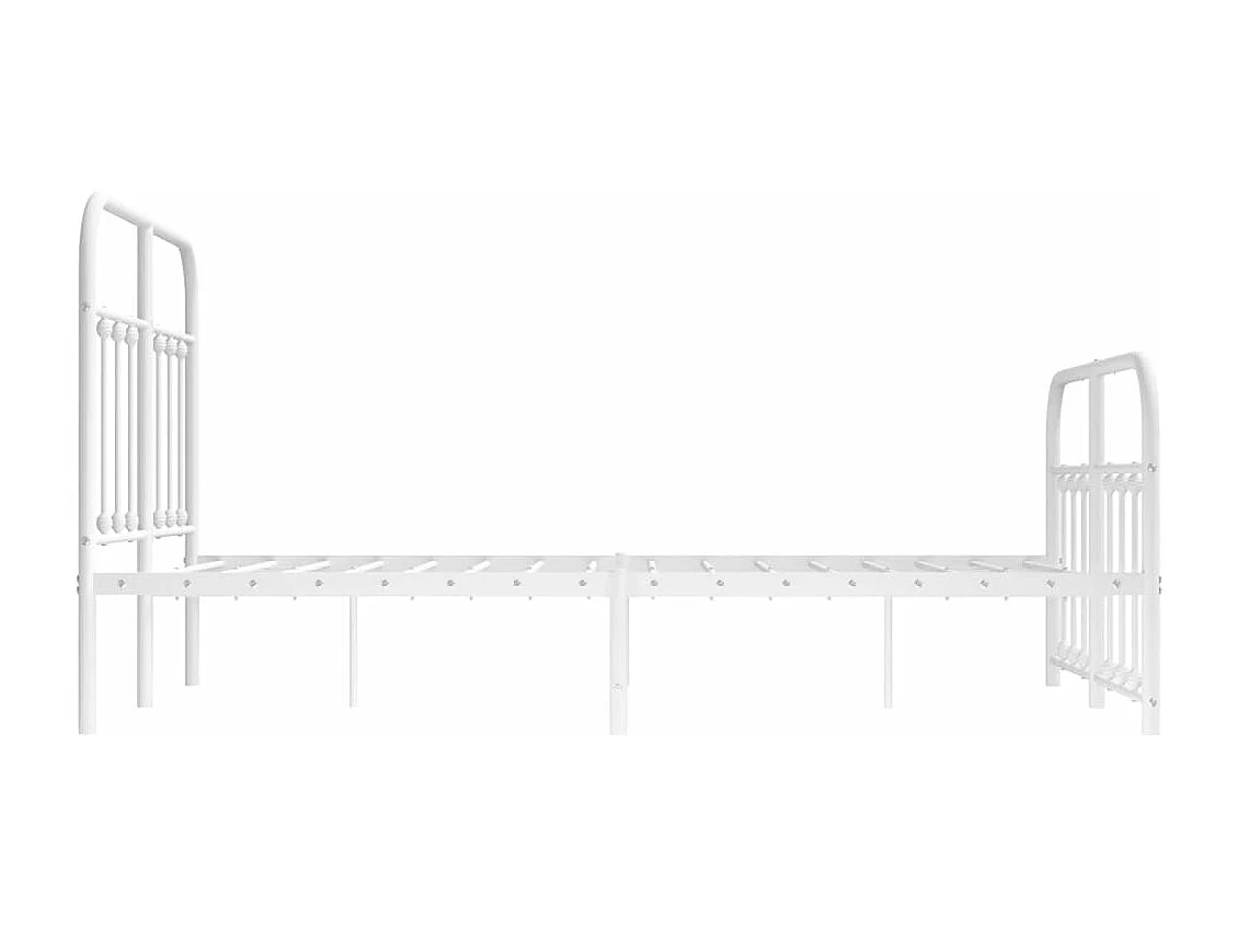 Cadre de lit métal avec tête de lit-pied de lit blanc 120x200