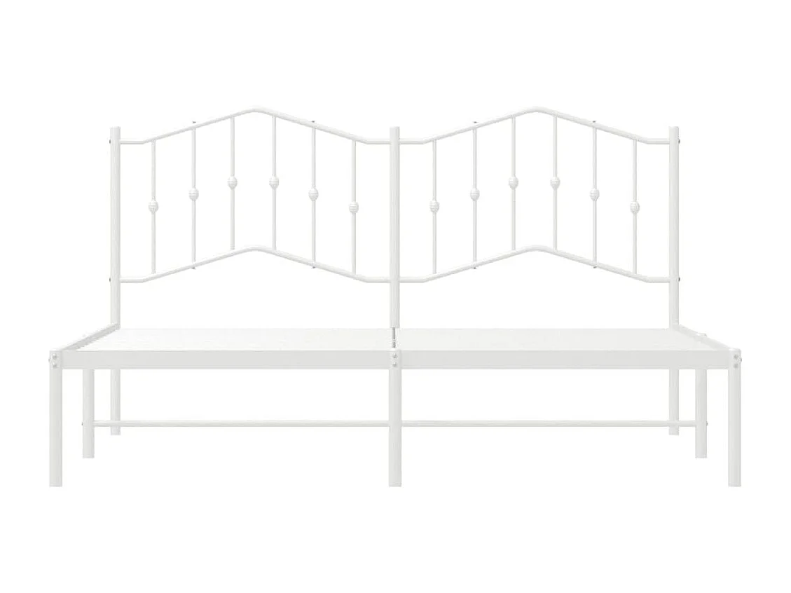 Cadre de lit métal avec tête de lit blanc 183x213