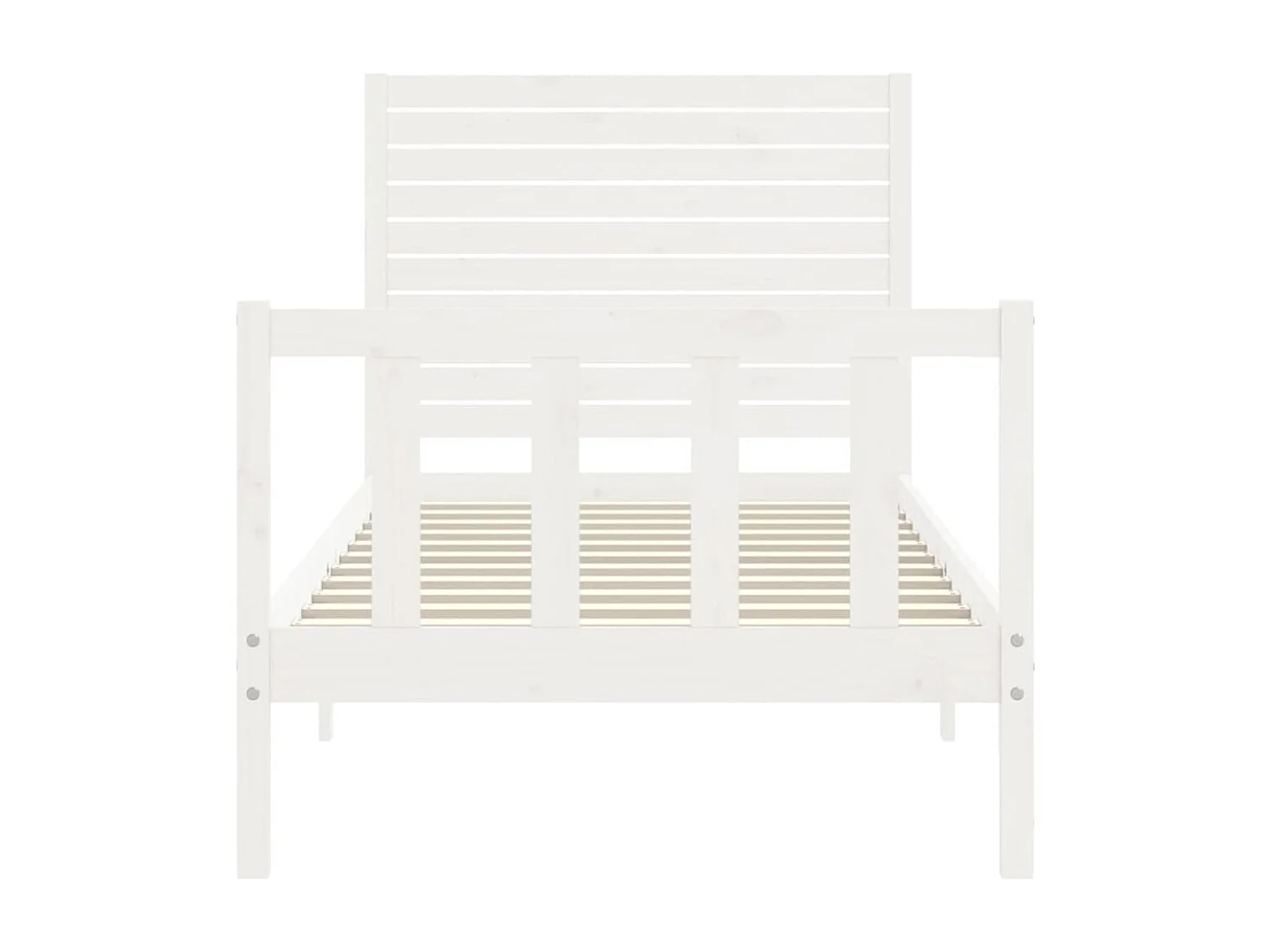 Cadre de lit avec tête de lit blanc 90x200 bois massif