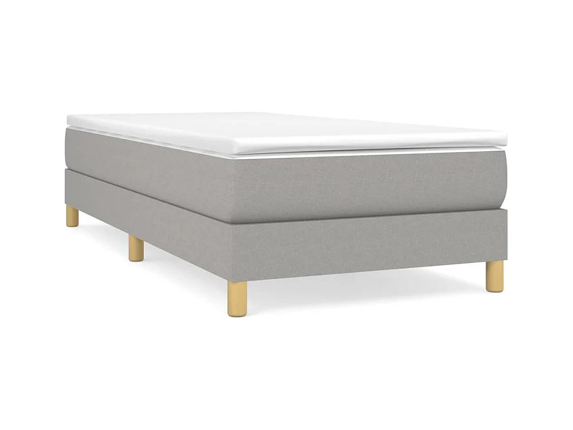 Sommier à lattes de lit et matelas Gris clair 90x190 Tissu