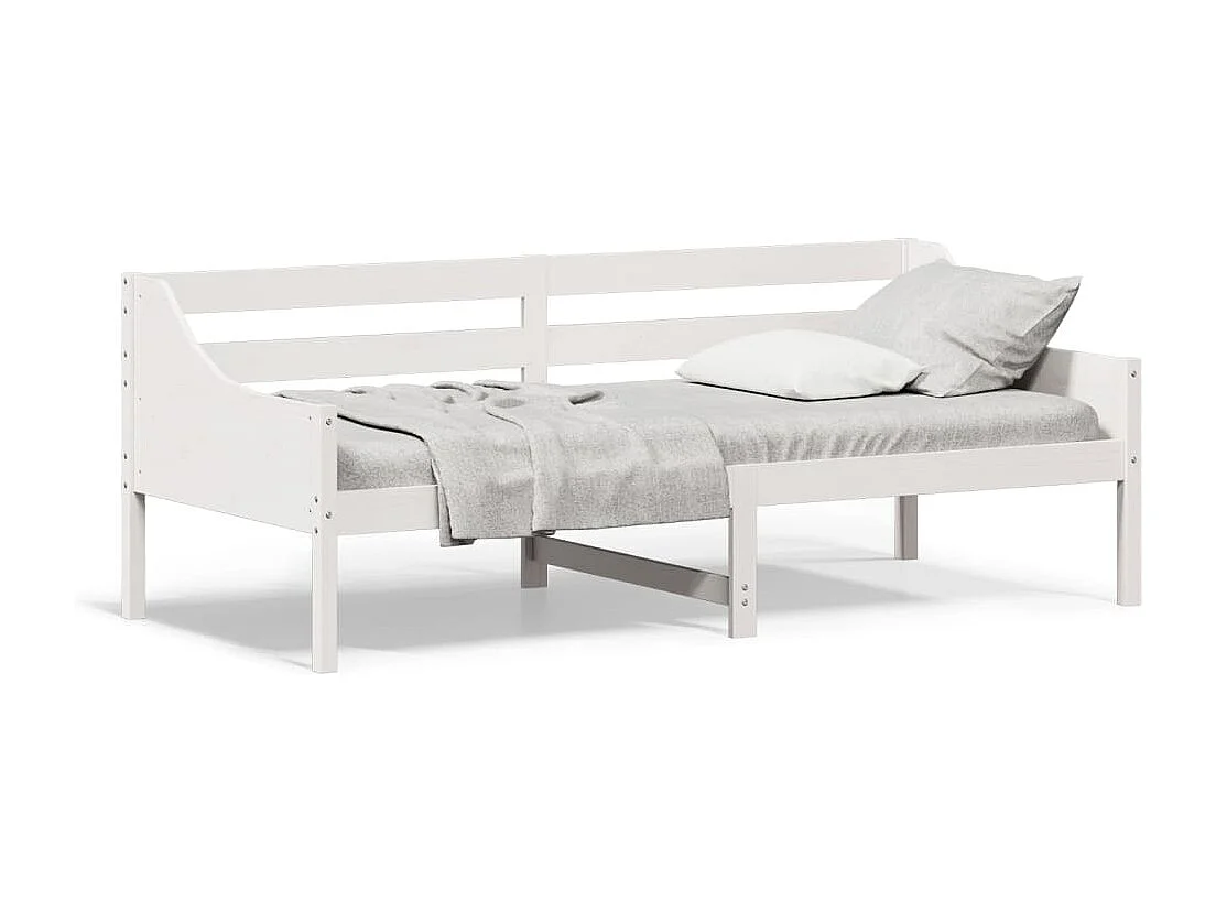 Lit de jour Blanc 80x200 Bois de pin massif