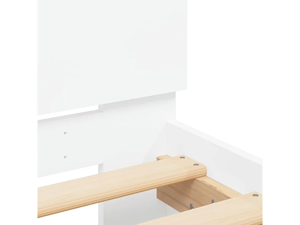 Cadre de lit avec tête de lit et LED blanc 180x200