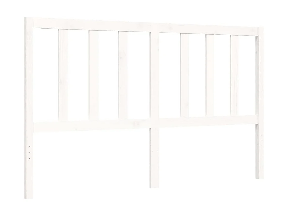 Cadre de lit avec tête de lit blanc 160x200 bois massif