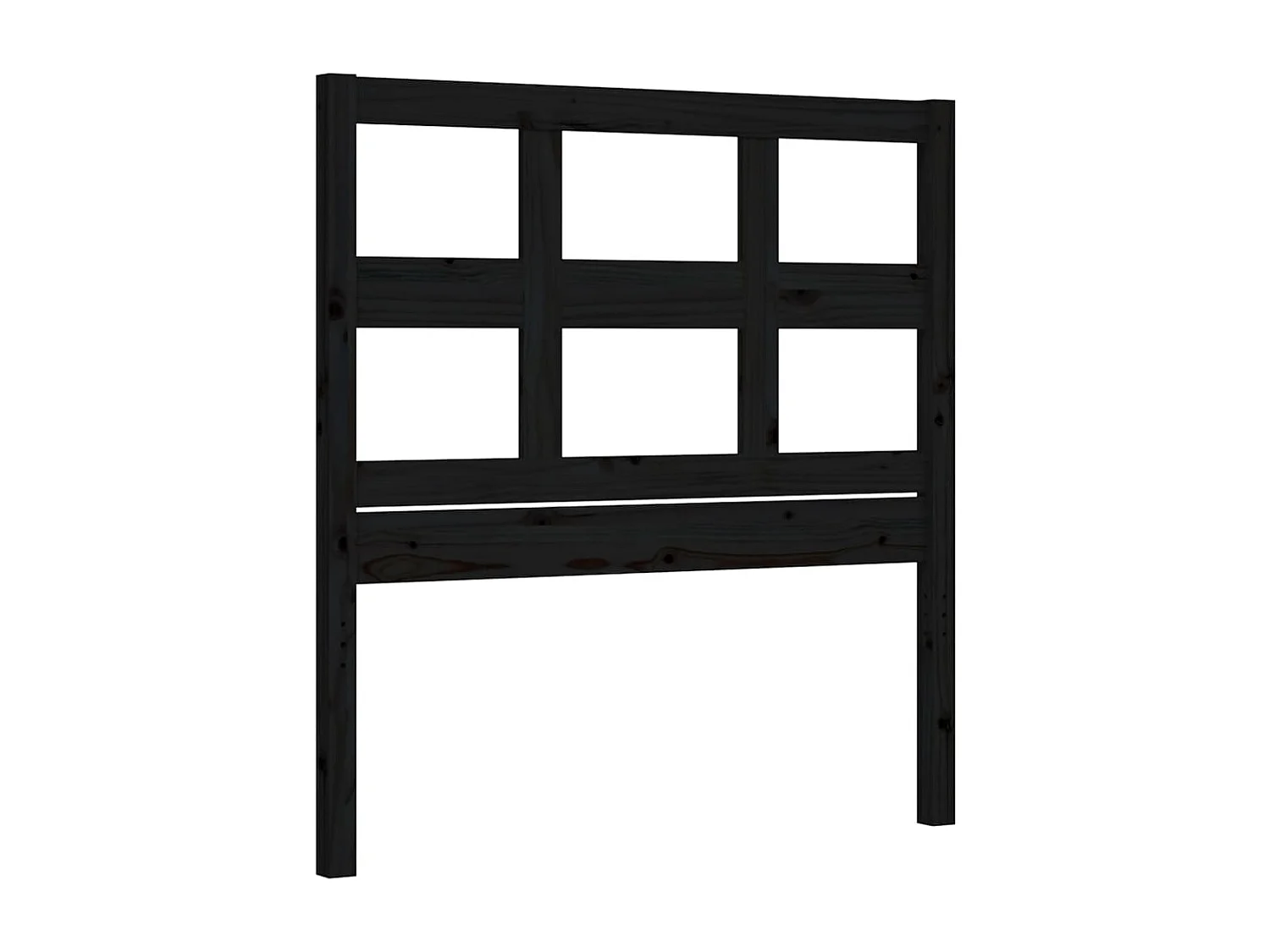 Cadre de lit avec tête de lit noir simple bois massif