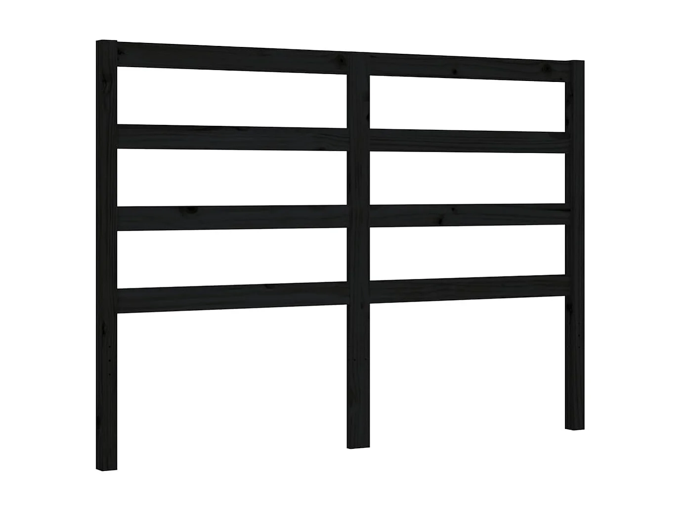 Cadre de lit avec tête de lit noir 140x190 bois massif