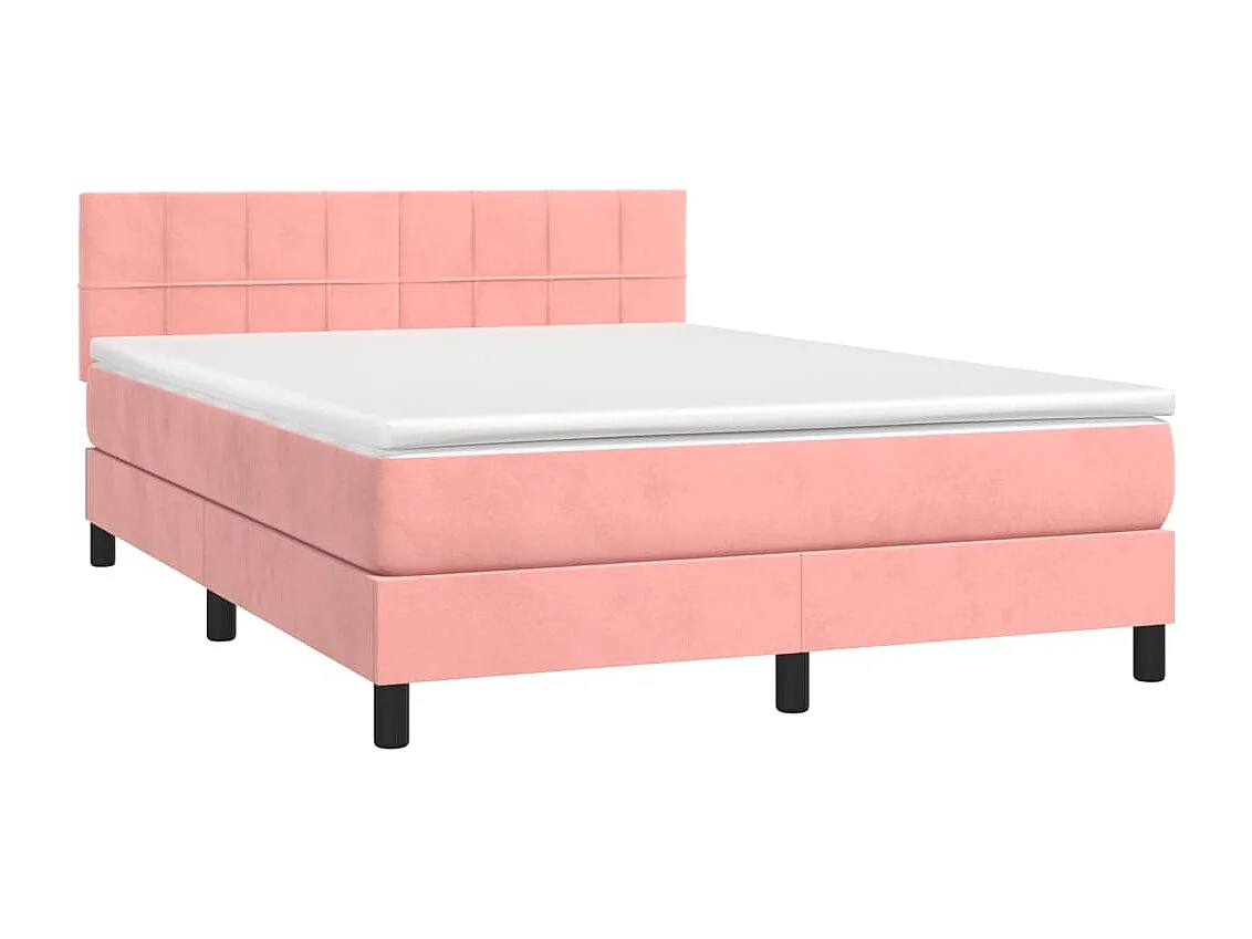 Sommier à lattes de lit avec matelas Rose 140x190 Velours