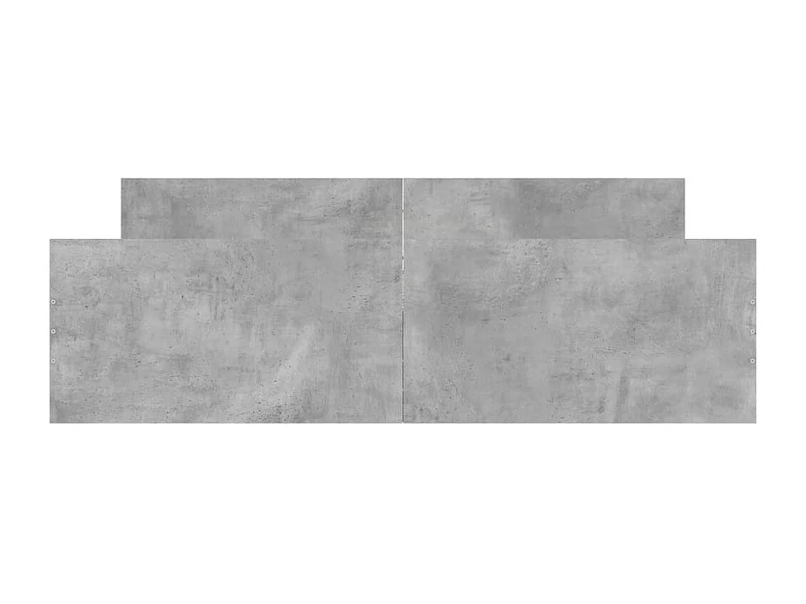 Cadre de lit tête de lit et pied de lit gris béton 140x200