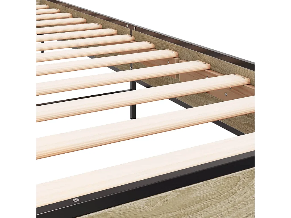Cadre de lit chêne sonoma 90x200 bois d'ingénierie et métal