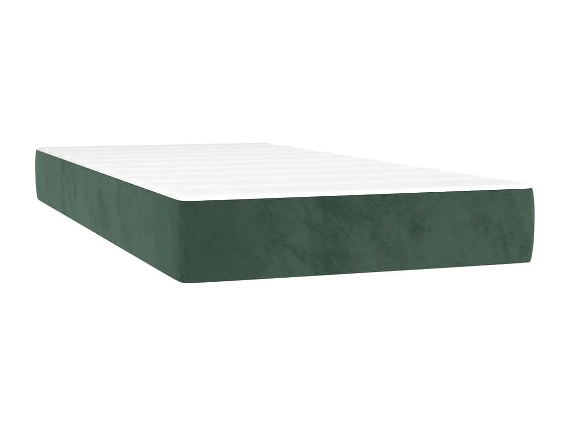 Sommier à lattes de lit et matelas Vert foncé 200x200 Velours