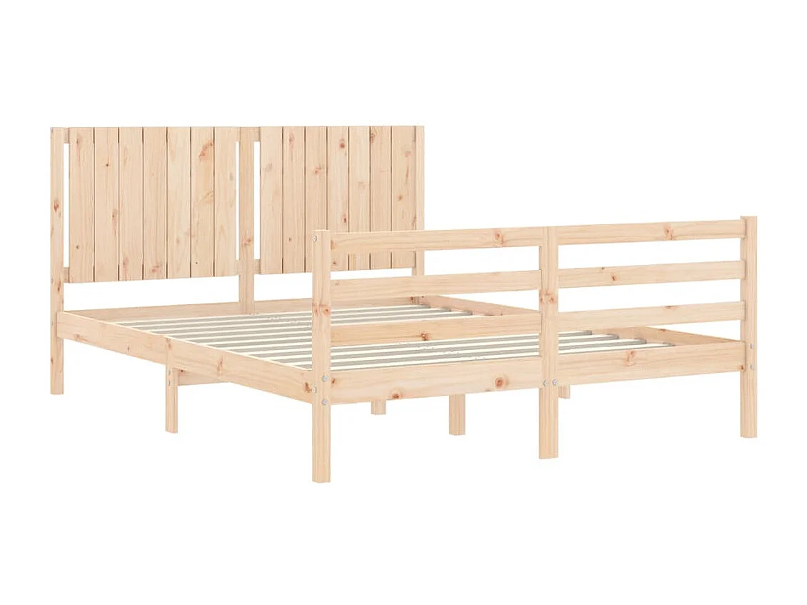 Cadre de lit avec tête de lit 160x200 bois massif