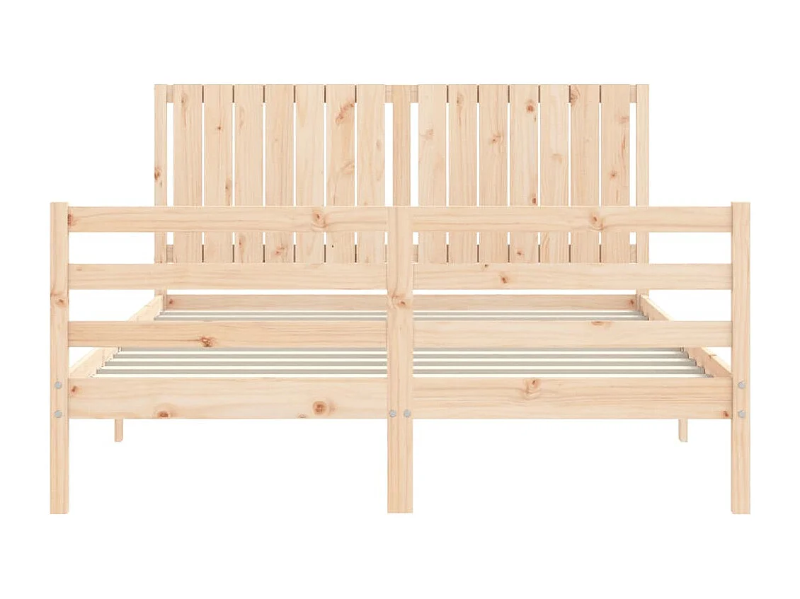 Cadre de lit avec tête de lit 160x200 bois massif