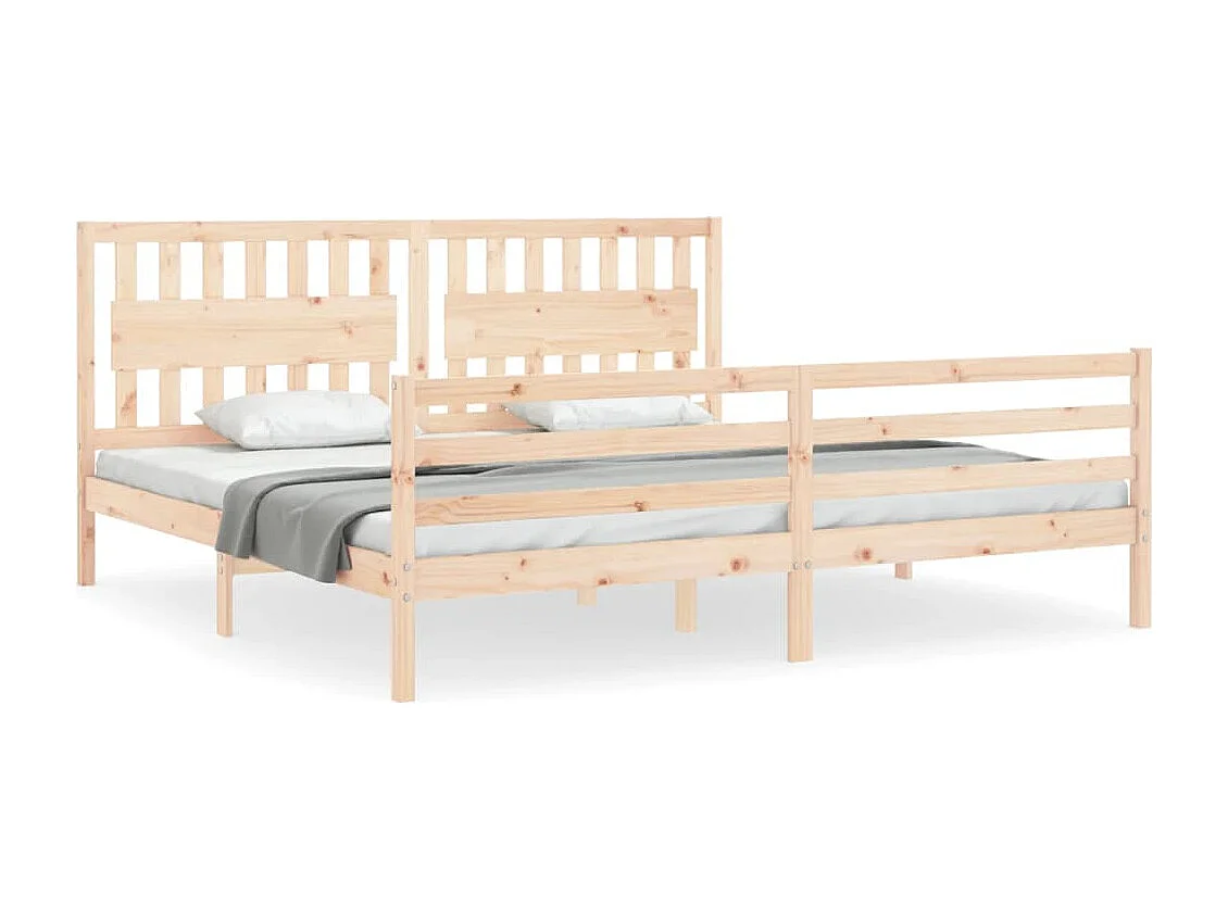 Cadre de lit avec tête de lit 200x200 bois massif