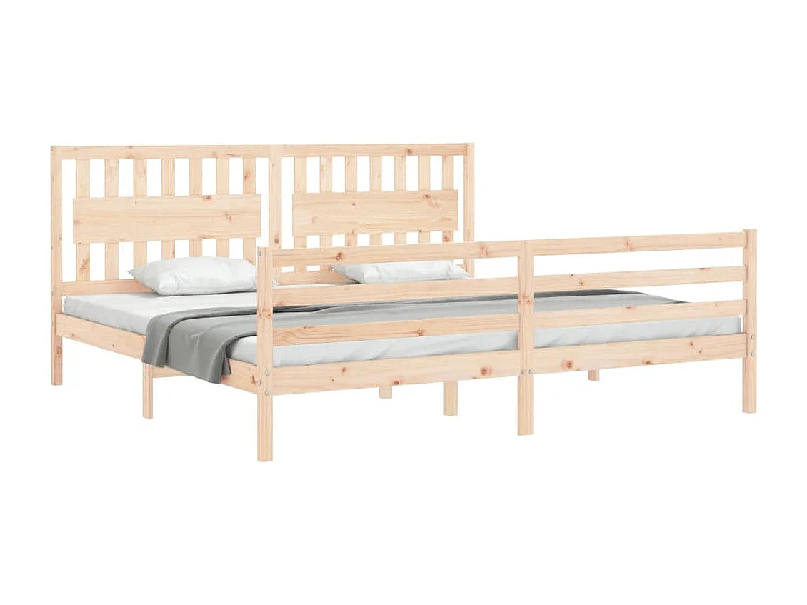 Cadre de lit avec tête de lit 200x200 bois massif