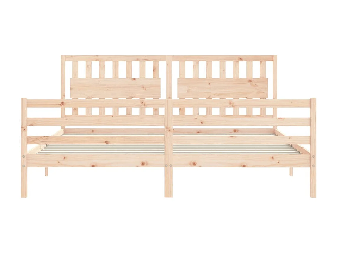 Cadre de lit avec tête de lit 200x200 bois massif