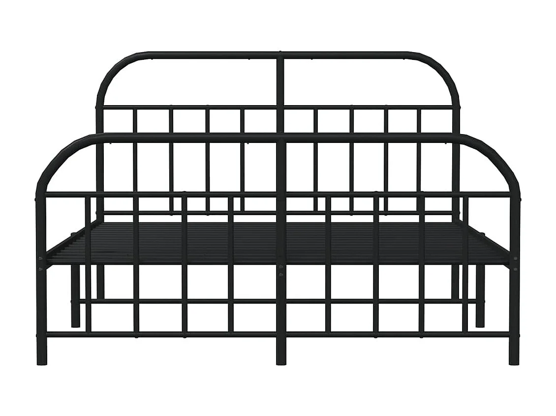 Cadre de lit métal avec tête de lit-pied de lit noir 140x200