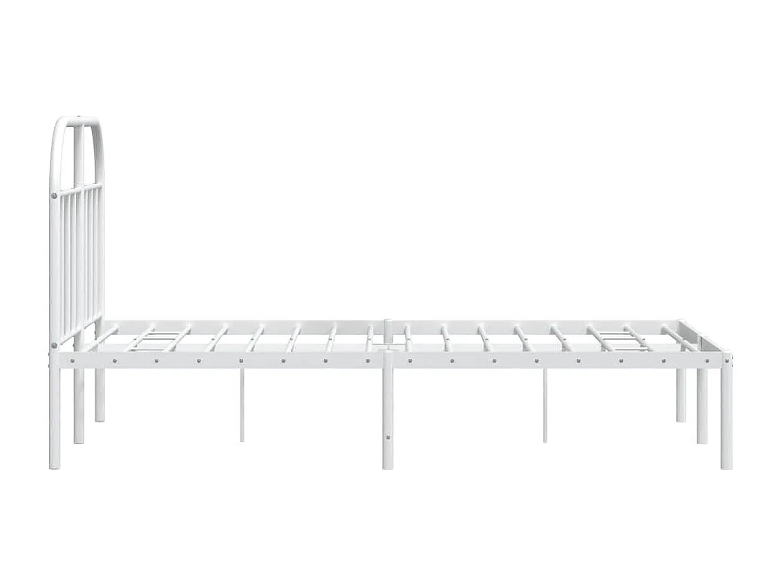 Cadre de lit métal avec tête de lit blanc 120x200