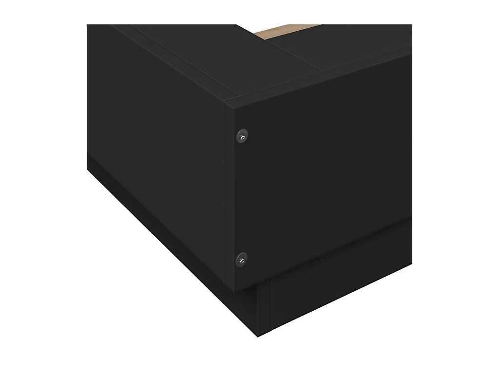 Cadre de lit noir 140x190 bois d'ingénierie