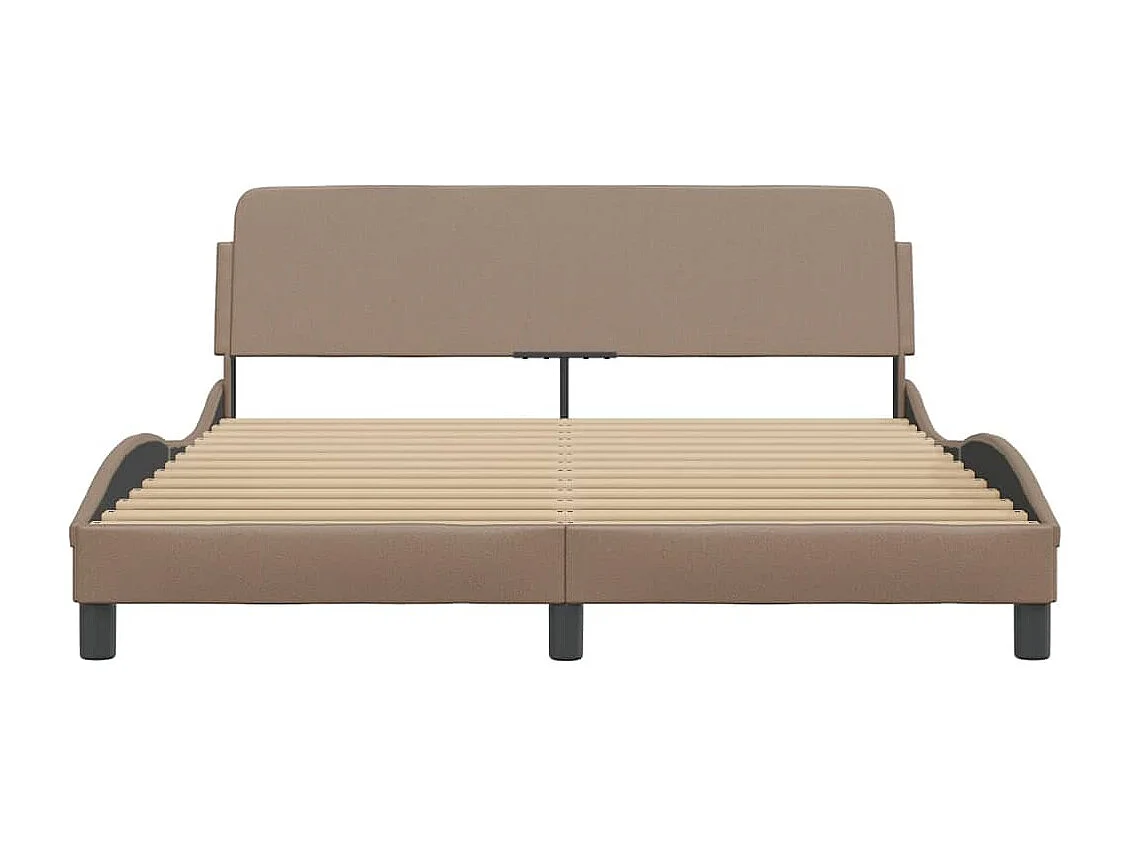 Cadre de lit avec tête de lit Cappuccino 160x200 Similicuir