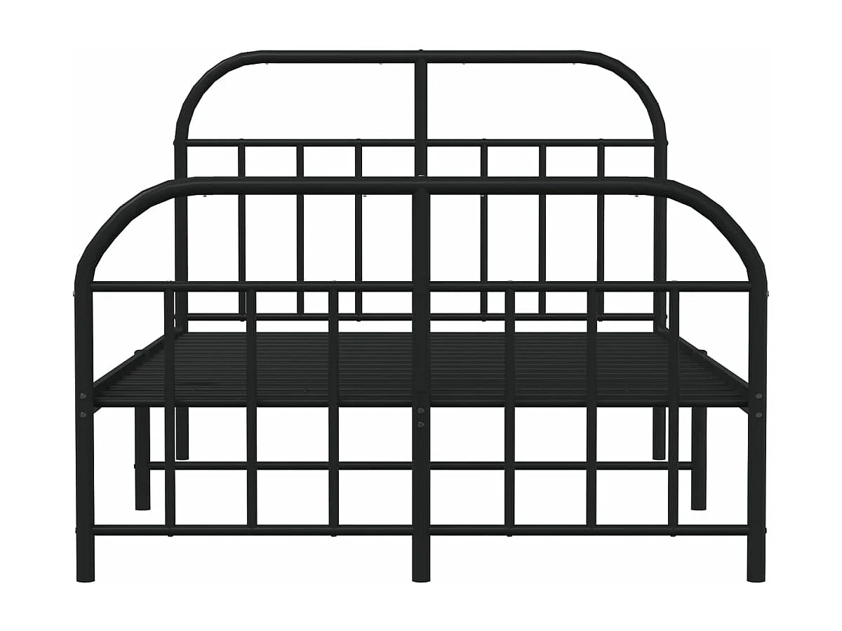 Cadre de lit métal avec tête de lit-pied de lit noir 120x190