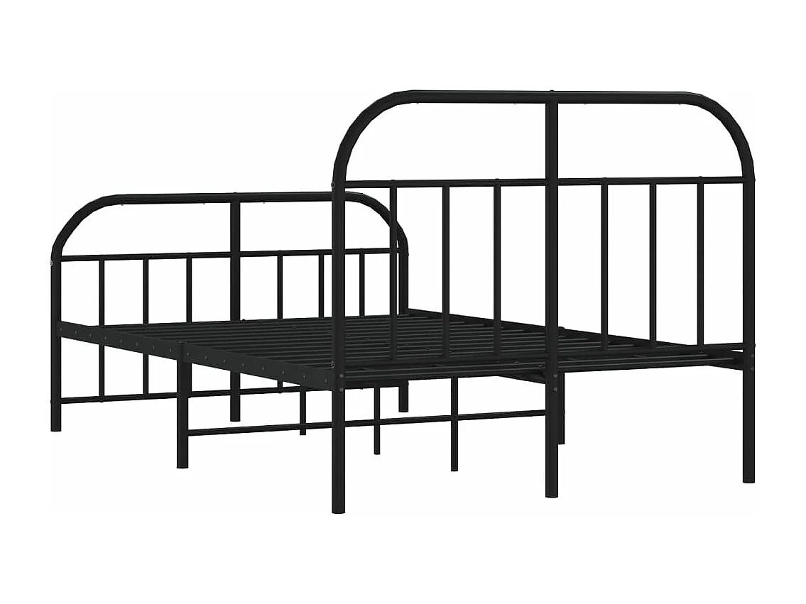 Cadre de lit métal avec tête de lit-pied de lit noir 120x190