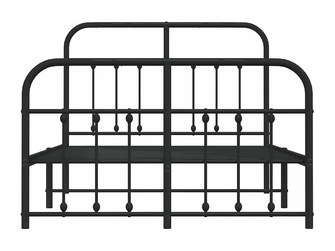Cadre de lit métal avec tête de lit-pied de lit noir 120x200