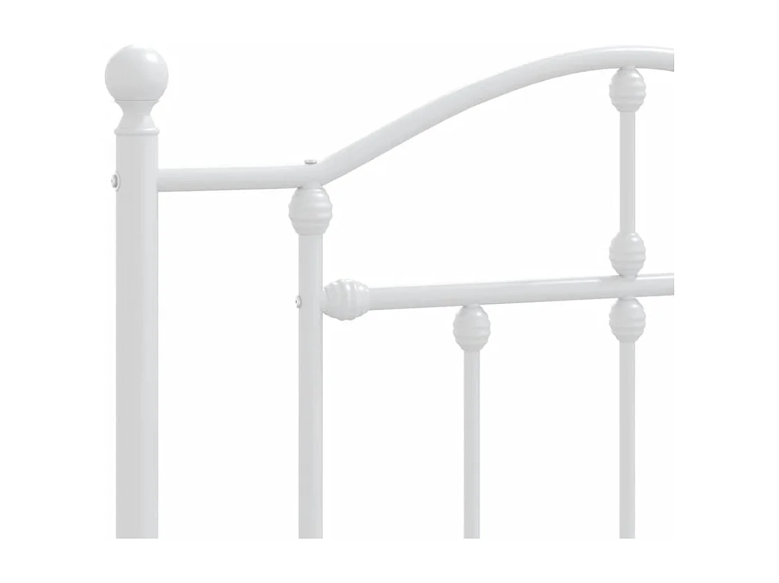 Cadre de lit métal avec tête de lit-pied de lit blanc 100x200