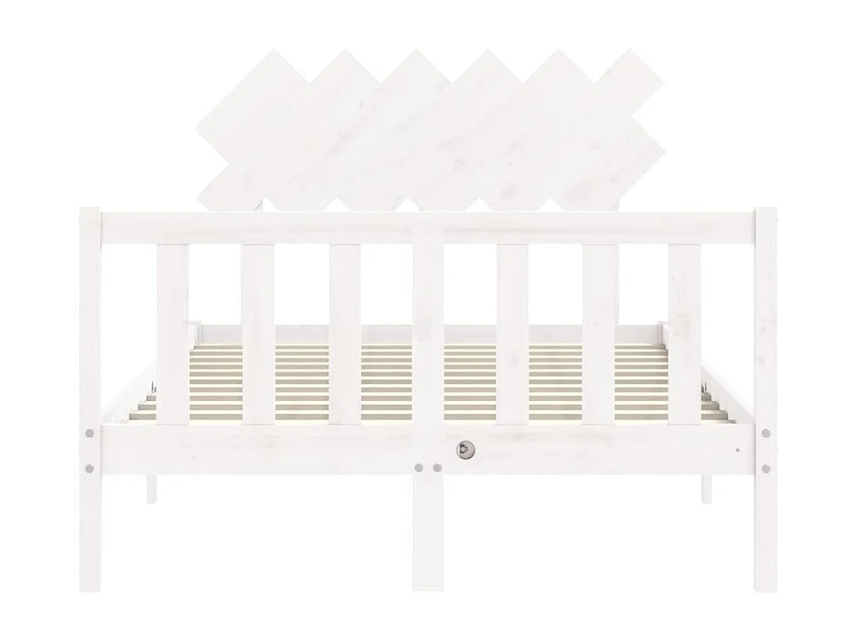 Cadre de lit avec tête de lit blanc 120x200 bois massif