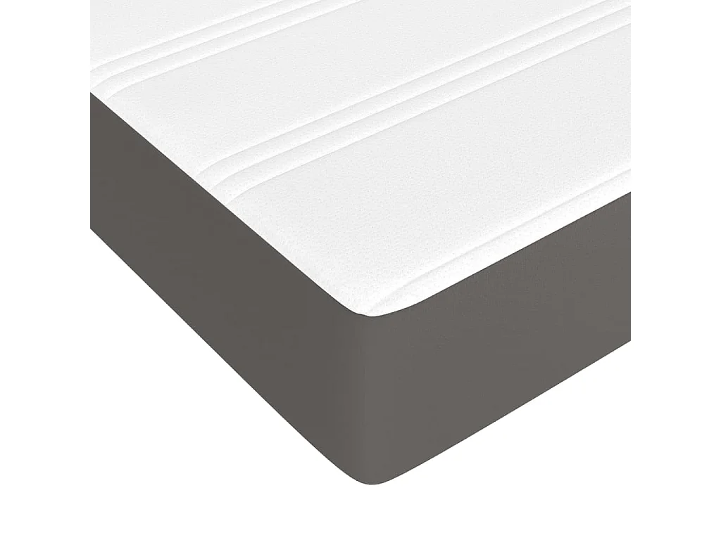 Sommier à lattes de lit avec matelas Gris 140x190 Similicuir