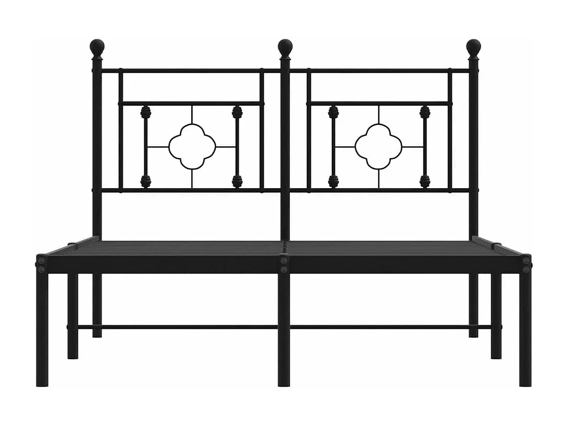 Cadre de lit métal avec tête de lit noir 120x200