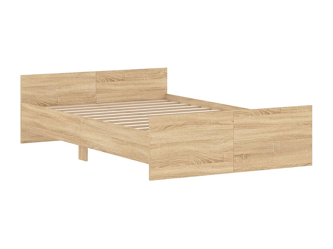 Cadre de lit tête de lit et pied de lit chêne sonoma 120x190