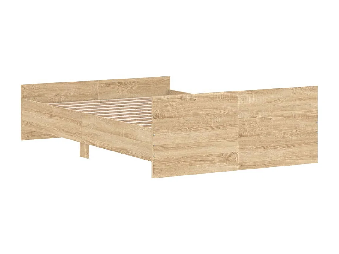Cadre de lit tête de lit et pied de lit chêne sonoma 120x190