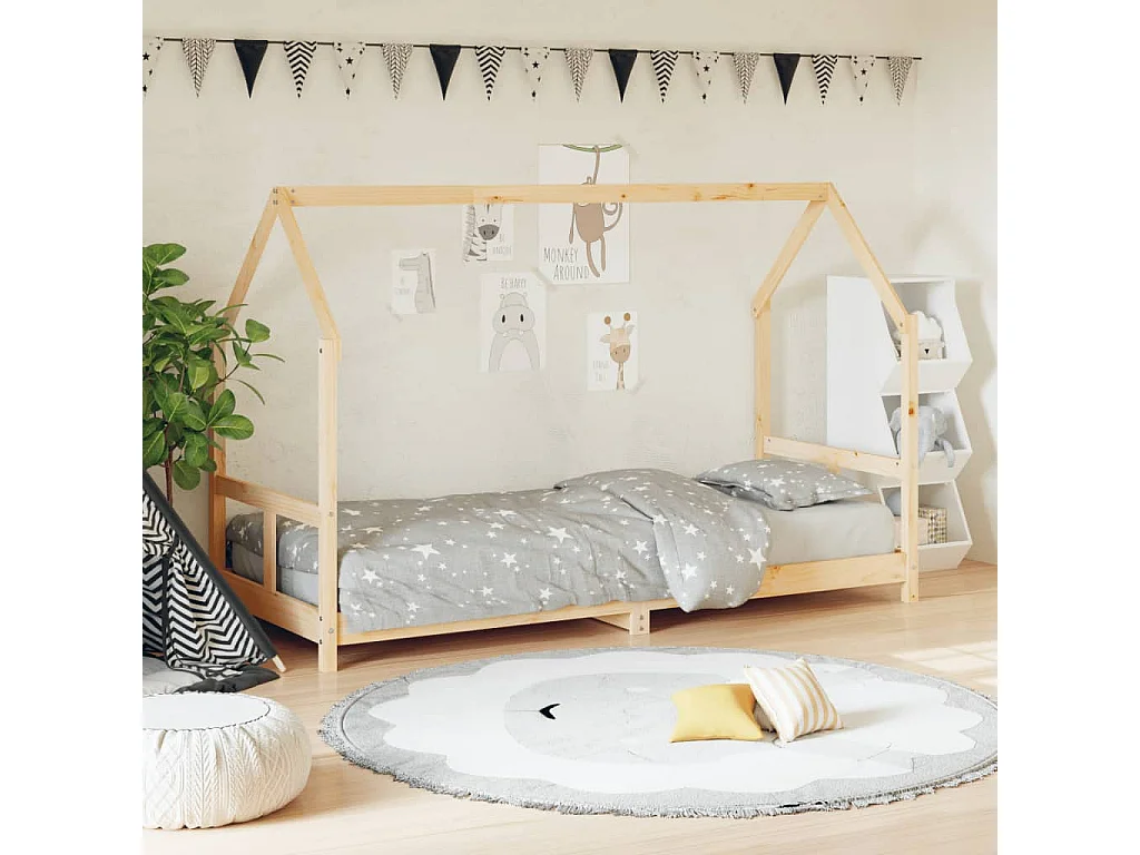 Cadre de lit pour enfants 80x200 bois de pin massif